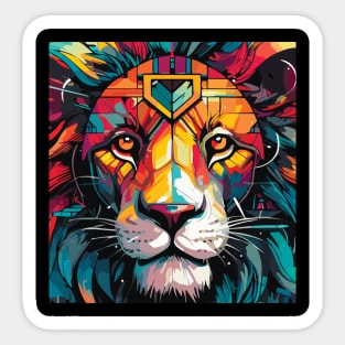 colorful Lion closeup Sticker